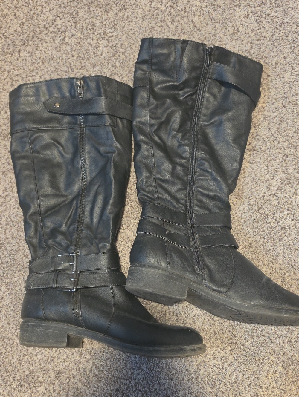 Women’s Black Mid-Calf Riding Boots Size 10W